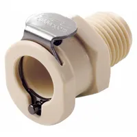 Quick Connection Coupling: Straight, 1/4 in Pipe Size, NPT x MNPT, Polypropylene, Almond (MPN PLCD1000412)