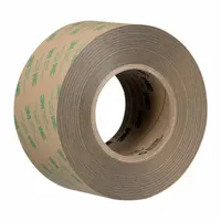 3M 468MP is a general purpose adhesive transfer tape with a transparent acrylic adhesive on a polycoated kraft paper liner. The repositionable bond allows temporary placement before permanent bonding. Typical applications include mounting and laminating films, foils, and plastics in industrial assembly and signage