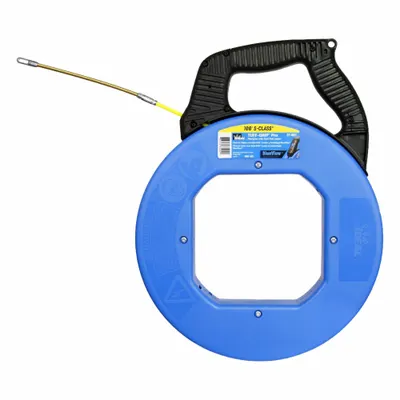 IDEAL Fish Tape: 100 ft Lg, Manual Wind Tape Retraction, 500 lb/in Tensile Strength - Fish Tapes with Digital Display