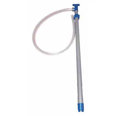 ACTION PUMP Hand Pump: Piston Action, Pump with Hose & Spout, PVC Housing, 28 oz per stroke - Down-Stroke Drum Pumps