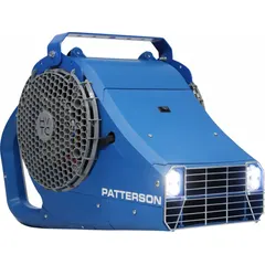 This PATTERSON fan is a high-velocity industrial wall-mount unit with a 277V AC, 1/2 hp motor. It features a single-speed, non-oscillating design and mounts via an arm bracket for fixed-position airflow. Suitable for directed ventilation in factories, warehouses, and workshops.