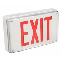 Exit Sign: Red, 1 Faces, Emergency Battery Backup, Aluminum, Nickel Cadmium, 8 3/4 in Overall Ht (MPN LV S W 1 R 120/277 EL N)