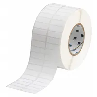 Pre-Cut Label Stock Roll: 1/2 in x 1 1/2 in, Rubber, Aggressive Adhesive/Permanent Adhesive (MPN THT-37-489-10)