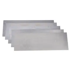 This 15-piece steel shim stock assortment is used for precision alignment, gap filling, and leveling in industrial machinery and equipment maintenance. Each shim measures 18 inches in length and 6 inches in width, made from Grade 1008/1010 steel. Thickness tolerance is +/-0.001 in, width tolerance +/-0.005 in, and length tolerance +0.125/-0.000 in.