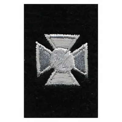 HEROS PRIDE Embroidered Patch: Cross, 3/4 in, Black/Silver, Polyester/Rayon - Embroidered Insignia