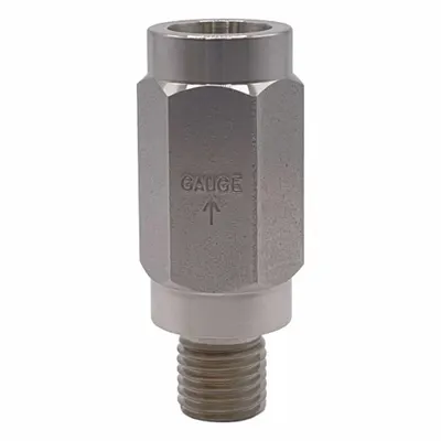 RAY Pressure Gauge Snubber: Stainless Steel, Piston, Stainless Steel - Piston-Type Snubbers for Air, Water & Steam