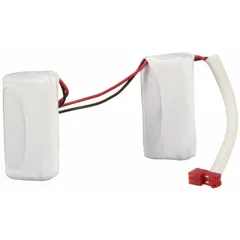 Nickel Cadmium battery with 2.4 V voltage and 1.2 mAh capacity. Overall height is 1 1/2 inches. Used as a replacement battery in emergency and exit lighting systems to provide backup power during outages.