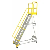 COTTERMAN Rolling Ladder: 8.3 ft Platform Ht, Partially Assembled, Aluminum, Manual Lock, Serrated (MPN WMXA10R37A3P3)