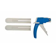 Manual dual-cartridge applicator designed for 50 mL cartridges. Plastic housing supports mixing ratios of 1:1 and 2:1. Used for dispensing two-part compounds such as adhesives, sealants, and potting materials in assembly, maintenance, and repair applications.