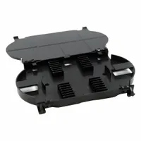 FIBERTRONICS Splice Tray: 114.3 mm Overall Dp, 177.8 mm Overall Wd, 19.05 mm Overall Ht, Black (MPN FT-TRAY12)