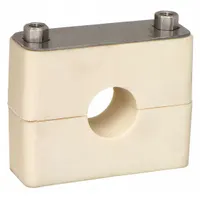 Smooth-core beta clamp with 316 stainless steel clamp and Santoprene cushion. Designed for securing piping systems, reducing vibration and noise in industrial environments