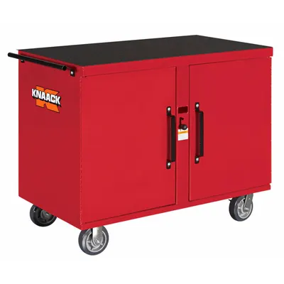 KNAACK Cabinet Workbench: 46 1/4 in x 25 in, Steel, 1,000 lb Overall Load Capacity - Mobile Cabinet Benches with Drawers & Shelves