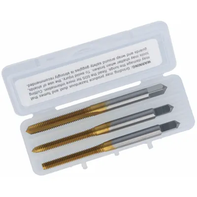 CHICAGO-LATROBE Tap Kit: #6-32 UNC, H3 / 2B, 2 Flute - Three-Piece Hand Tap Sets