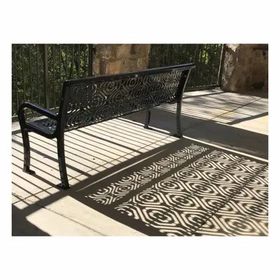 ULTRAPLAY Outdoor Bench: Lexington, 72 in Overall Lg, 35 1/2 in Overall Ht, Black - Thermoplastic Coated Steel Benches