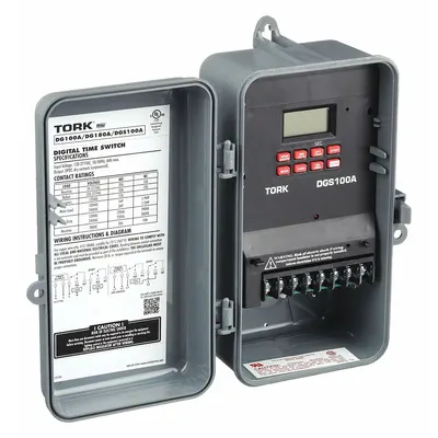 TORK Electronic Timer: 7 day, Not Astronomic, 120-277V AC, DPDT - Digital Timer Switches
