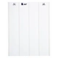 White polyester wraparound label measuring 1 in x 2 1/2 in, designed for wire gauges 20 AWG to 16 AWG. Supplied on precut sheets for permanent identification of wires and cables in industrial panel building, electrical maintenance, and OEM equipment labeling.
