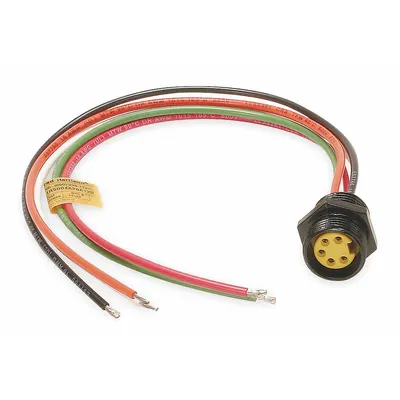 BRAD HARRISON External Thread Receptacle: 130013, 1/2"-14 Mounting Thread Size, 1 ft Wire Lg - Actuator & Sensor Receptacles