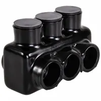 POLARIS Multitap Connector: 3 Port, Single-Sided Entry, 6 AWG – 3/0 AWG Wire Size, Black (MPN IPL3/0-3B)