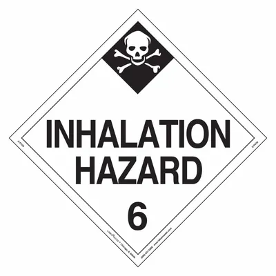 LABELMASTER Inhalation Hazard Placard: Inhalation Hazard 6 - Class 6: Toxic, Poison Inhalation & Infectious Substances