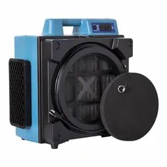 This negative air machine is constructed from impact-resistant ABS plastic and delivers a maximum airflow of 750 cfm. It includes an air filter for particulate filtration and features front discharge. Suitable for creating negative air pressure in construction, remediation, and industrial settings to contain airborne contaminants.