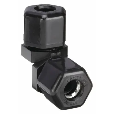PARKER Compression Fitting Elbow: 1/2 in OD x 1/2 in OD Size - Polypropylene Compression Tube Fittings