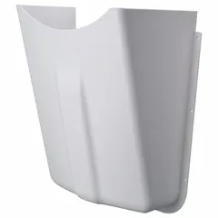 This plastic, white lavatory enclosure is designed to conceal piping under sinks in commercial or institutional restrooms. It provides a clean, finished appearance while protecting pipes from dust and damage. Overall width is 15 inches.