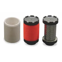 This replacement filter kit includes a D replacement filter for use with Air Systems Breather Box air filtration units. It is designed to maintain filtration performance in supplied-air respirator systems, removing contaminants from compressed air lines.