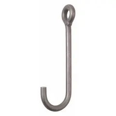 This low-profile j-hook is designed for lifting and rigging applications in industrial settings. Constructed from alloy steel with a grade 80 hook and 3/4 in material thickness, it provides a working load limit of 1,200 lb. The silver finish offers corrosion resistance, and the hook has no visual indicator markings.