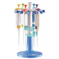 Pipette Holder: 13 1/8 in Overall Wd, 7 5/8 in Overall Ht, ABS Plastic/TPE, Blue, (12) Pipettes (MPN 120026)