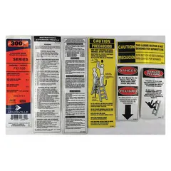 Replacement label kit for Louisville Ladder products. Designed for use with model numbers FX1108 and FX1112. Contains safety and identification labels to replace worn or missing originals.
