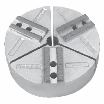 HURON Lathe Jaw: Round, Serrated, Aluminum, For 10 in Chuck - Full-Grip Lathe Jaws