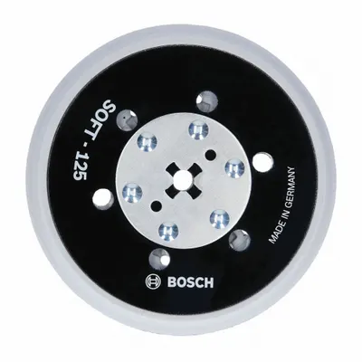 BOSCH Multi-Hole Sanding Pad: 5 in Wd, Round, Hook and Loop, Soft, For GET65-5 - Backing Pads for Power Sanders