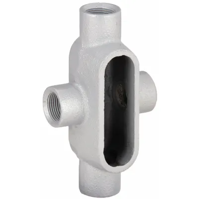 HUBBELL KILLARK Conduit Outlet Body: Iron, 1/2 in Trade Size, X Body, 4 cu in Body Capacity - X - Cross Type