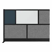 Freestanding room divider with a gray steel panel surface and an eggshell aluminum frame. Designed to create flexible, private workspaces in open-plan environments without permanent installation