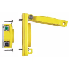 Single weather-resistant receptacle with 5-20R configuration, rated 125V AC, 20 A, 2 Pole/3 Wire. Yellow housing provides high visibility. Suitable for outdoor equipment, temporary power, and washdown areas in industrial and commercial environments.