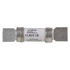 CSA-certified time-delay fuse rated 6 A at 600 V AC. Provides overcurrent protection with a time-delay characteristic to accommodate temporary inrush currents. Suitable for industrial equipment such as motors and transformers where nuisance opening must be avoided.