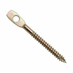 Steel rod hanger designed for suspending rods from wood structures. Features a swivel mount for easy alignment and a 3/16 in screw size. Overall length is 3-13/16 in. Supplied in a 25-pack. Suitable for light-duty hanging applications in wood framing, such as supporting conduit or cable trays.