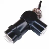 PNEUMADYNE INC Manual Air Control Valve: Three-Way, 1/4 in Push-On, Toggle, Aluminum/Brass, Detent (MPN H11-30-66)