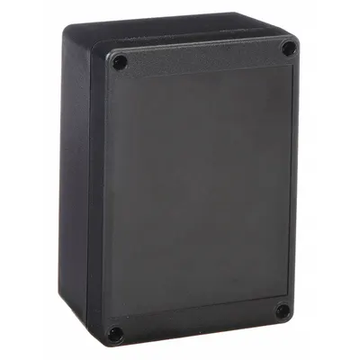 BOX ENCLOSURES Enclosure: Black, Polycarbonate, 4 in x 3 in x 2 in, NEMA 4 - Nonmetallic Enclosures