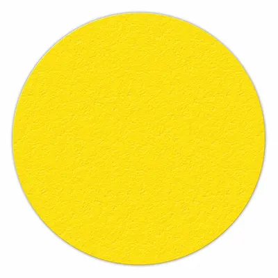 INCOM MANUFACTURING Floor Marking Tape: Circle, Solid, Yellow, No Legend, 6 in x 6 in, 0.58 mil Tape Thick - Circle-Shaped Floor Marking Tape