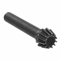 Straight bevel gear for transmitting motion and power between intersecting shafts, typically at a 90-degree angle. Gear ratio 5, module m 2, 12 teeth, 15.2 mm bore diameter. Made of black oxide-coated steel. Suitable for industrial machinery, conveyors, and power transmission systems