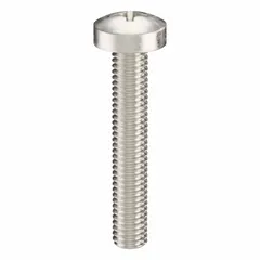 M3x0.50 thread, 18 mm length, 316 stainless steel pan head machine screw with plain finish and Phillips drive, #1 drive size. Supplied in a 100-pack. Suitable for fastening components in machinery, electronics, and industrial assemblies where corrosion resistance is required.