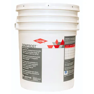 DOWFROST Heat Transfer Fluid: DOWFROST, Food Safe, 30% Concentration, Clear - Food-Grade Propylene Glycol