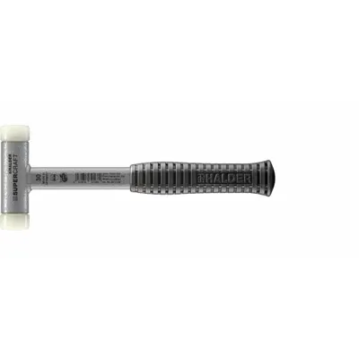 HALDER SUPERCRAFT Dead Blow Hammer: Steel Handle, Textured Grip, 21 oz Head Wt, 1 1/8 in Hammer Face Dia - Dead-Blow Split-Head Hammers