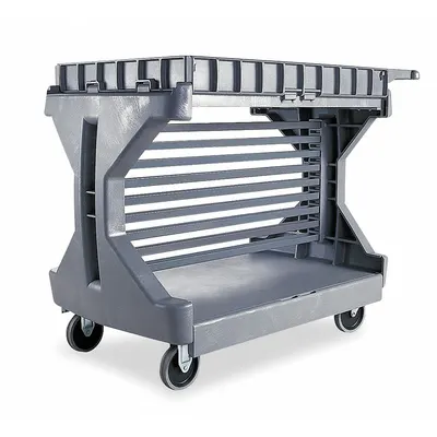 AKRO-MILS Utility Cart Bin Rail Kit: For 30936, For 30936GREY, 400 lb Cap, Powder Coated - Bin Rail Kit for Utility Carts with Flip-Gate Flush Plastic Shelves