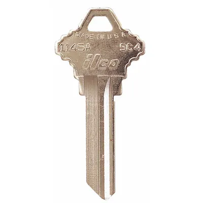 KABA ILCO Key Blank: Compatible with Almet/Schlage Locks, Key ID # SC4, 6 Pins - Door Lock Key Blanks