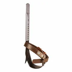 This pole-climber kit includes steel climbers with a 15 in minimum length, 2 3/4 in steel gaffs set at a 22° angle, and 1 in nylon straps. Designed for use with Klein Tools pole and tree climbers, it provides a standard configuration for ascending and working on wooden poles and trees.