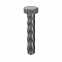 Metric M8 hex head cap screw, 45 mm length, fully threaded, in plain finish. Manufactured from Class 10.9 steel per ISO 898, meeting DIN 933 dimensional standards. Supplied in a 100-piece pack. Suitable for high-strength bolted joints in machinery, automotive, and structural assemblies requiring reliable clamping loads
