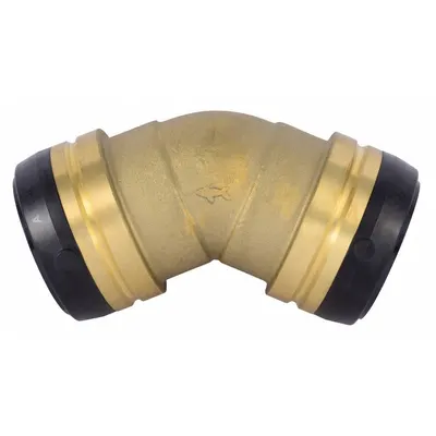 SHARKBITE Standard Brass Push-to-Connect Tube Fitting, 2 in OD x 2 in OD, Elbow - Standard Brass Push-to-Connect Tube Fittings