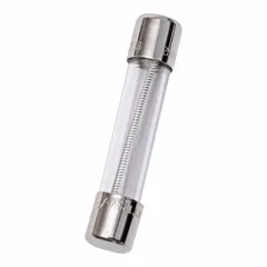 Time-delay cylindrical fuse rated 2.8 A at 250 V AC with a 1/4 in x 1 1/4 in body size. Designed for overcurrent protection in industrial equipment such as motor circuits, transformers, and control panels, where its time-delay characteristic accommodates temporary inrush currents.